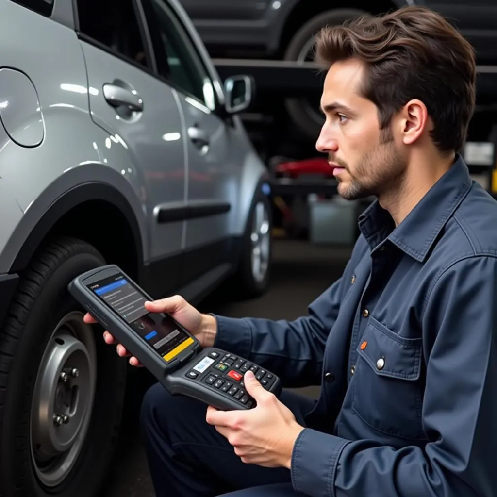 Mechanic Using Autel Scanner