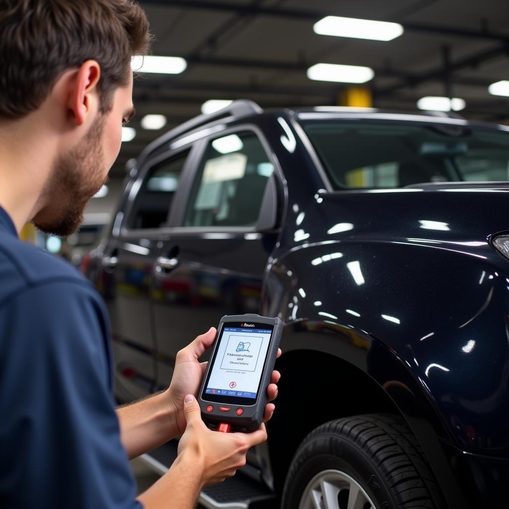 Mechanic Using Autel Scanner