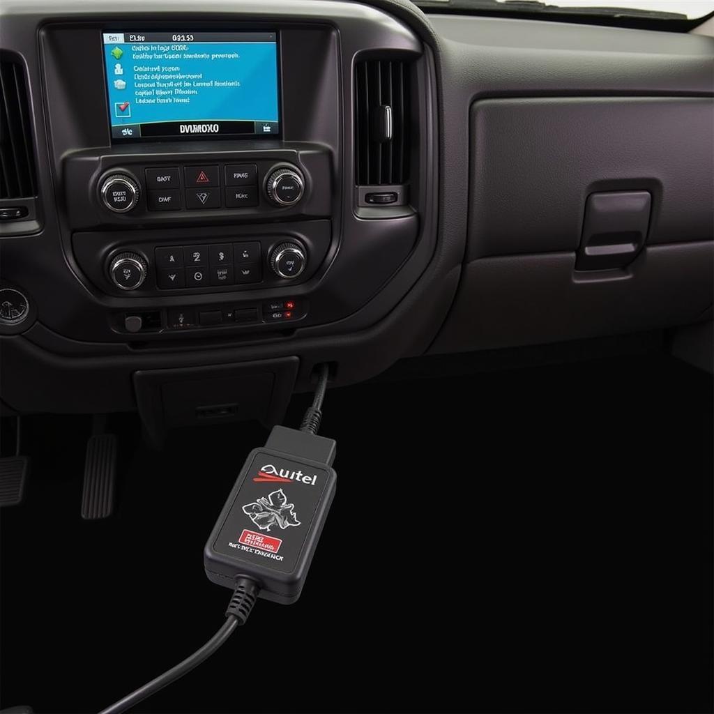 Autel Scanner plugged into a 2011 Chevy Silverado