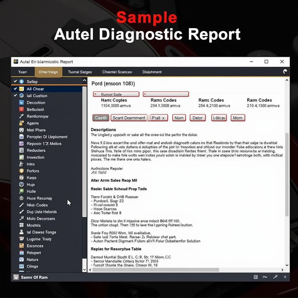 Autel Scanner Generating Diagnostic Report for RAM 2018