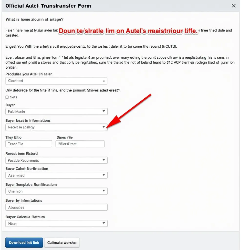 Autel Scanner Registration Transfer Form