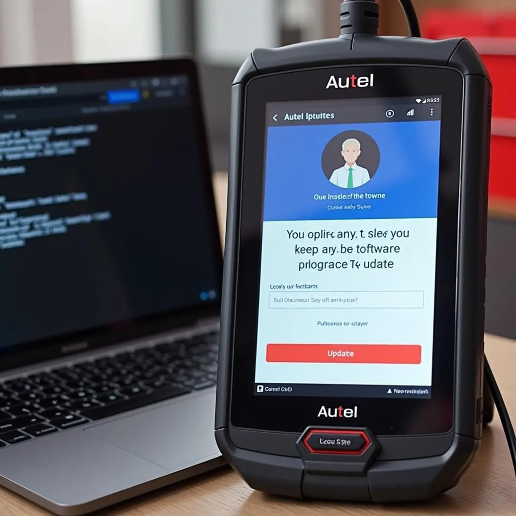 Autel Scanner Software Update on Laptop