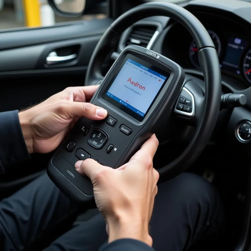 Technician Using Autel Scanner