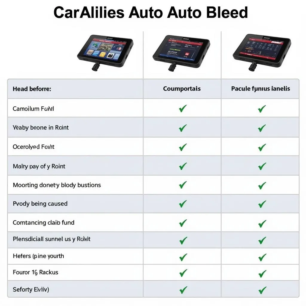 Autel Scanners Comparison Chart