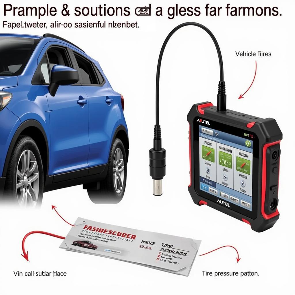 Autel diagnostic tool and Schrader EZ-sensor prepared for programming