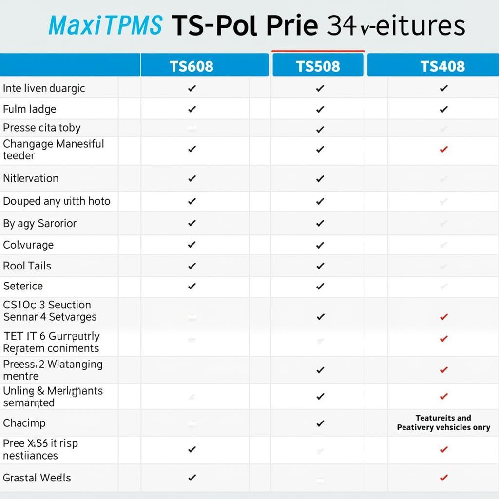 Comparison of Autel MaxiTPMS TS608, TS508, and TS408