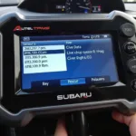 Autel TPMS Tool Displaying Subaru Data