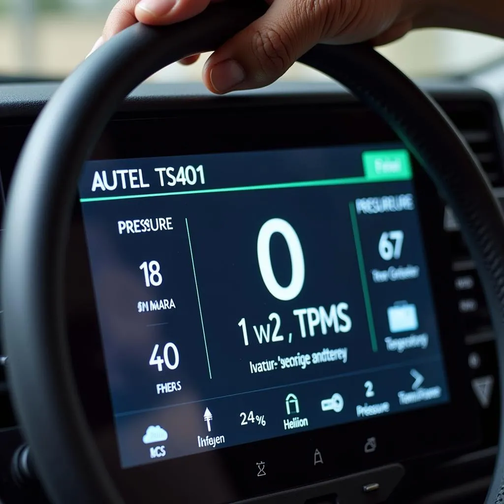 Autel TS401 screen displaying TPMS sensor data