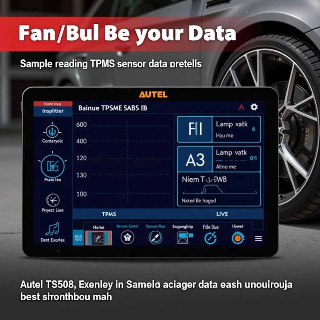 Autel TS508 TPMS Diagnostic Tool Display