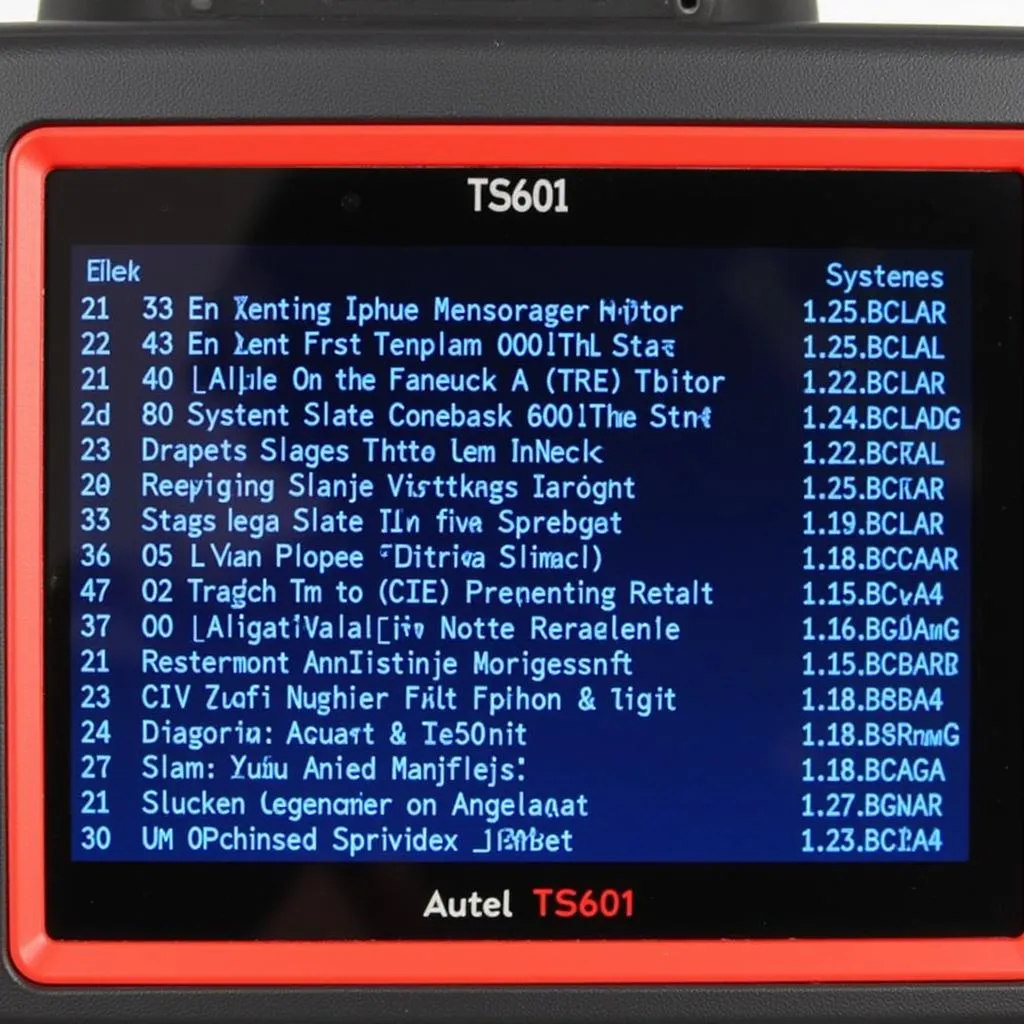 Autel TS601 diagnostic code list