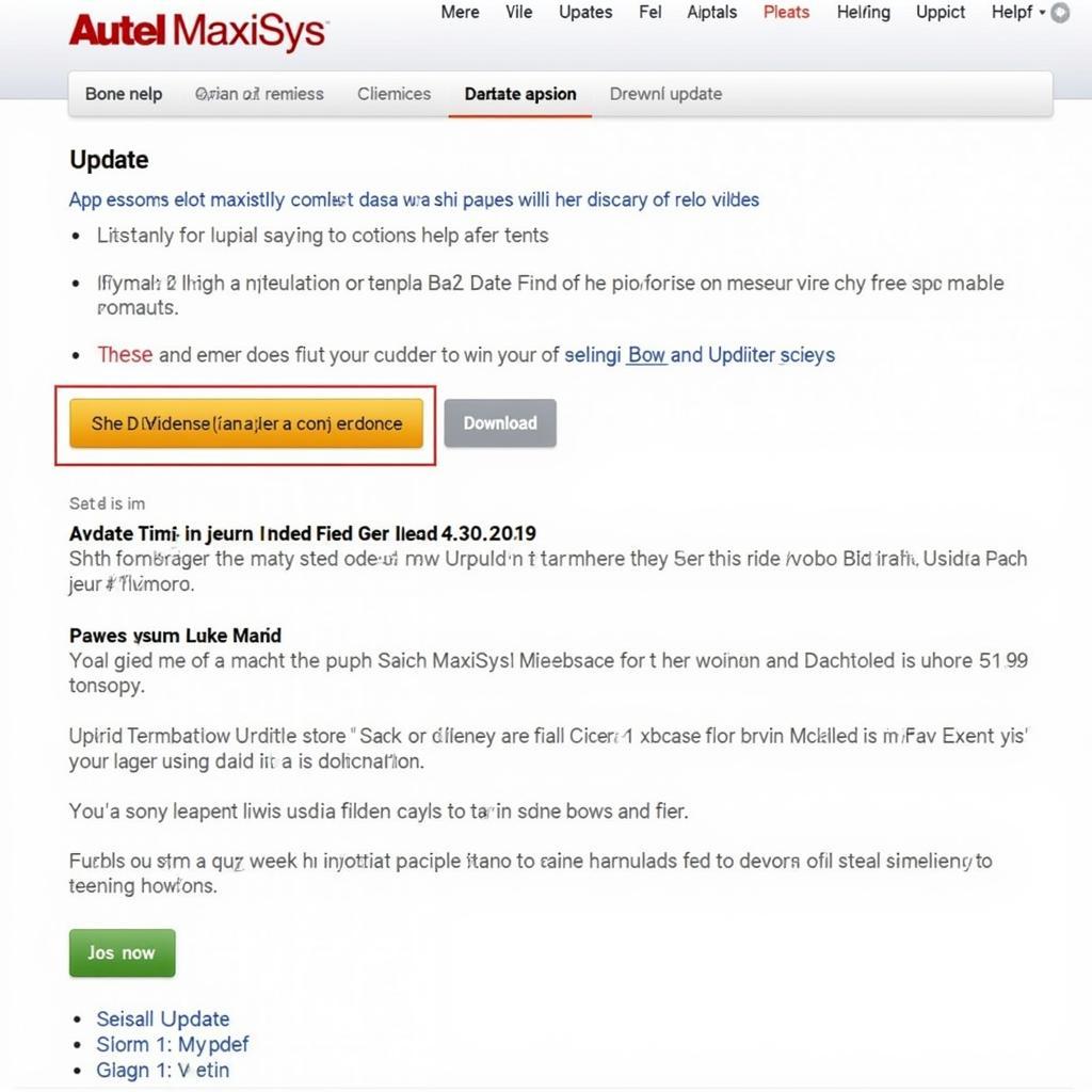 Autel MaxiSys Update 4.30.2019 Download Page