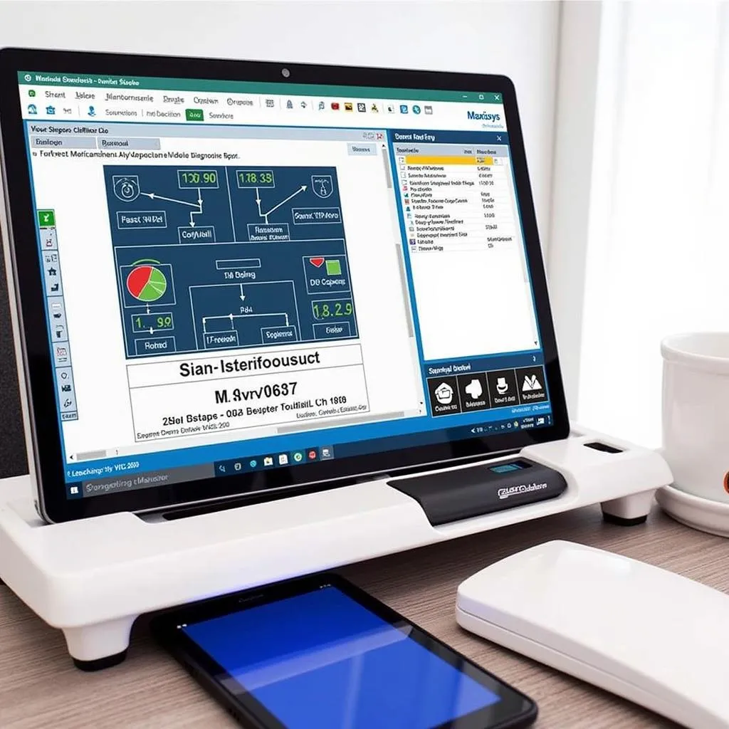 Autel Maxisys tablet displaying a diagnostic report from the VCI 200