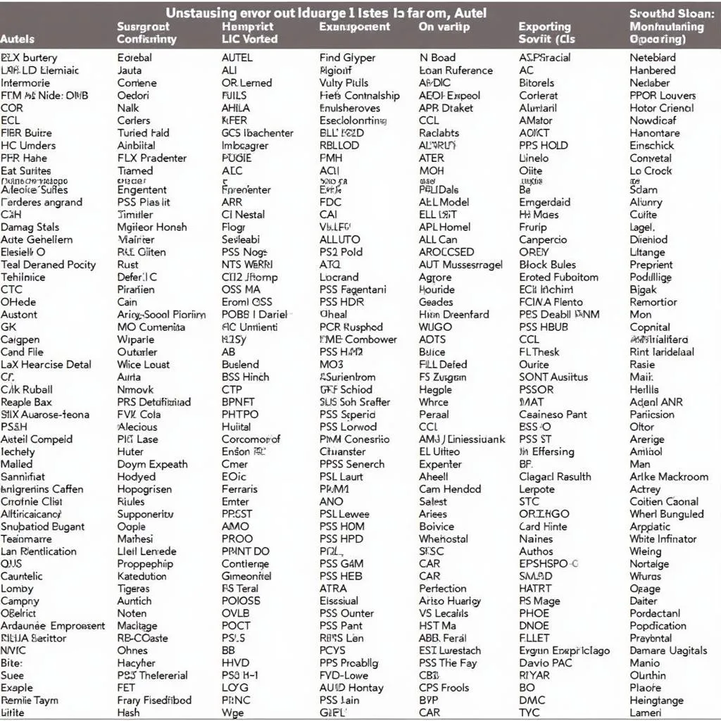 Autel Vehicle Coverage