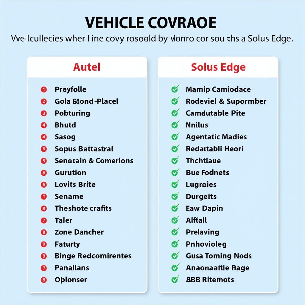 Autel vs Solus Edge Vehicle Coverage Chart