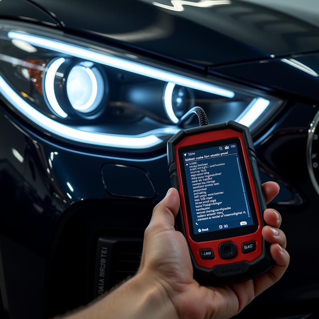 Autelo Scanner Diagnosing Headlight Issue