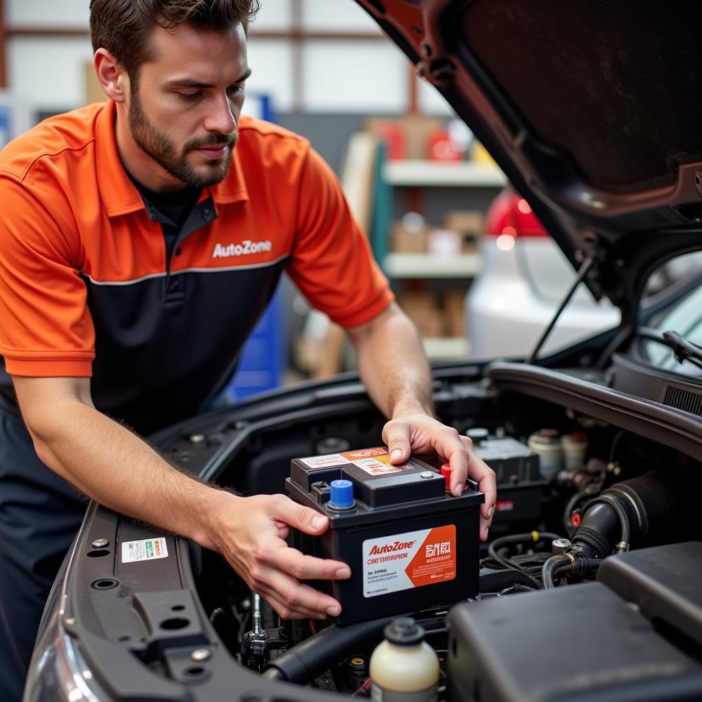 AutoZone car battery installation