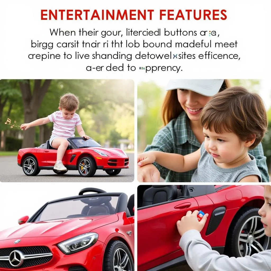 Child enjoying the entertainment features of a baby bumper car