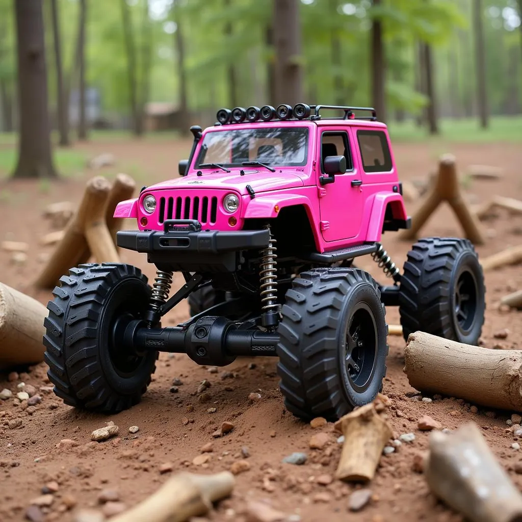 Barbie RC Car Conquering an Outdoor Obstacle Course