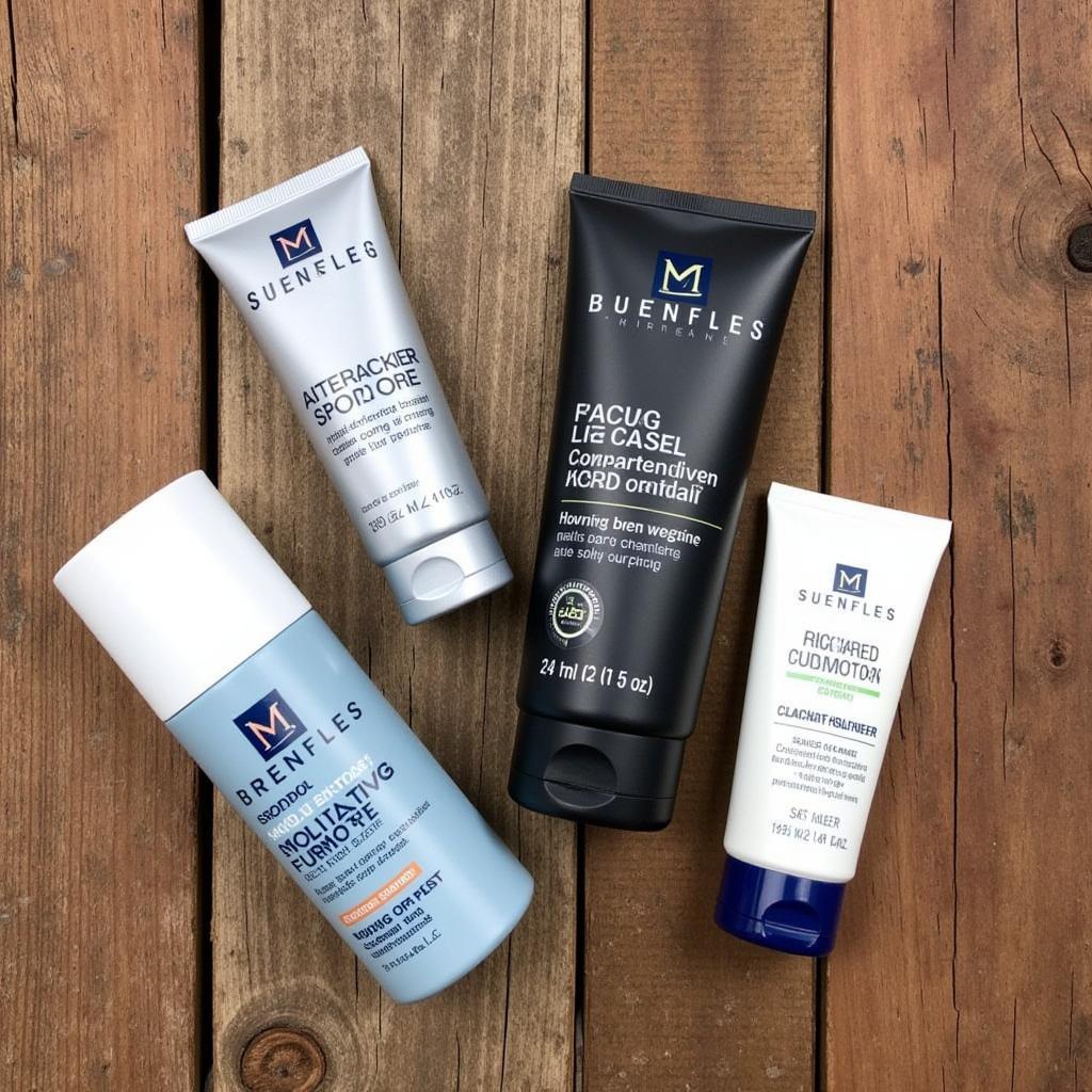 Basic Men's Skin Care Routine Featuring Cleanser, Exfoliator, Moisturizer, and Sunscreen