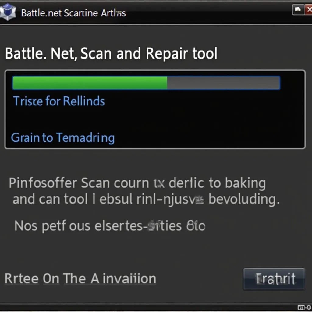 Image of the Scan and Repair Tool in Progress