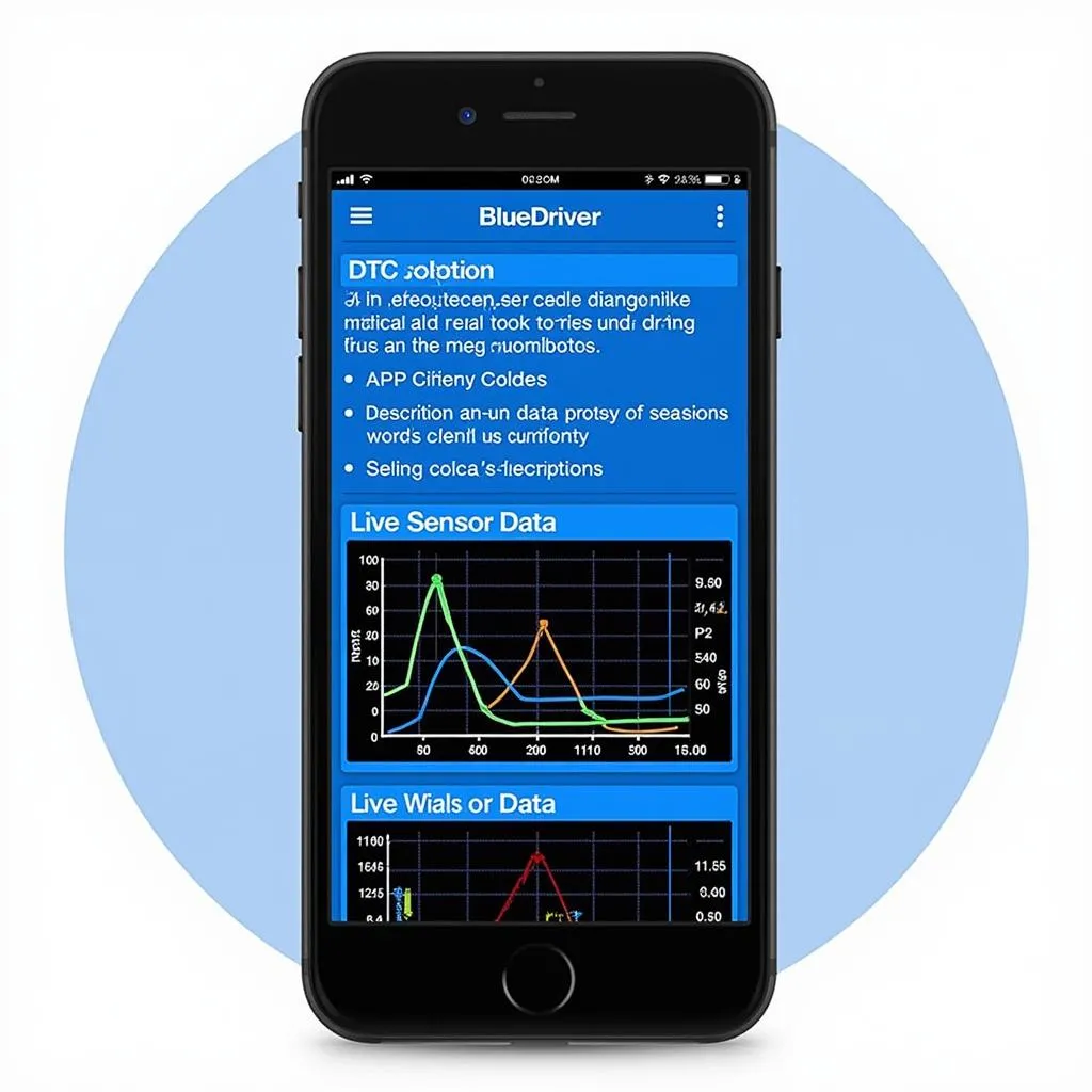 BlueDriver App Displaying Diagnostic Data