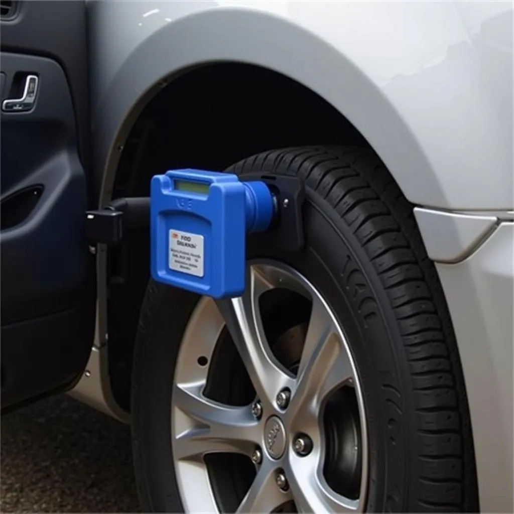 BlueDriver OBD2 Scanner plugged into a car's OBD-II port