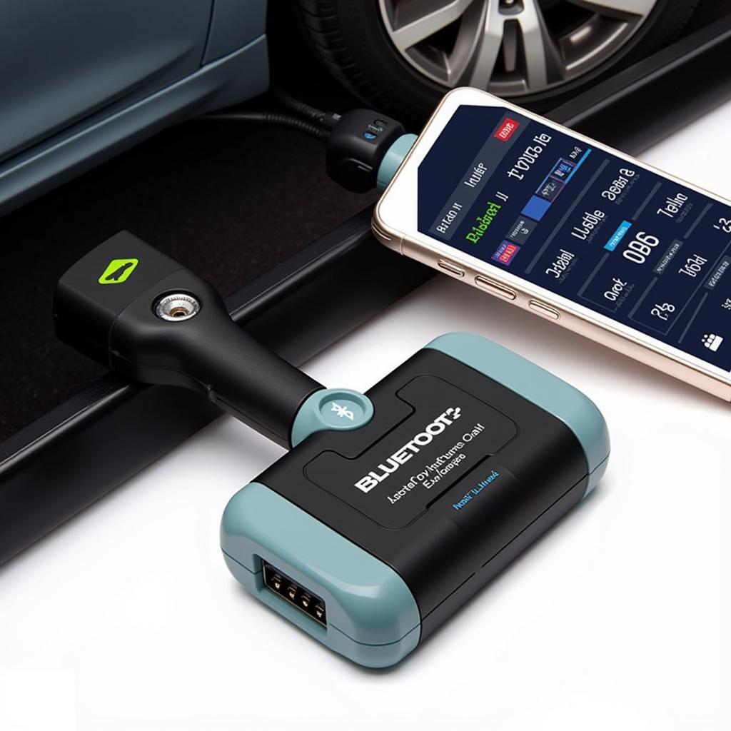 Bluetooth Automotive Scan Tool Connected to OBD2 Port