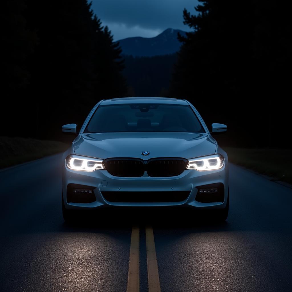 BMW 5 Series at Night