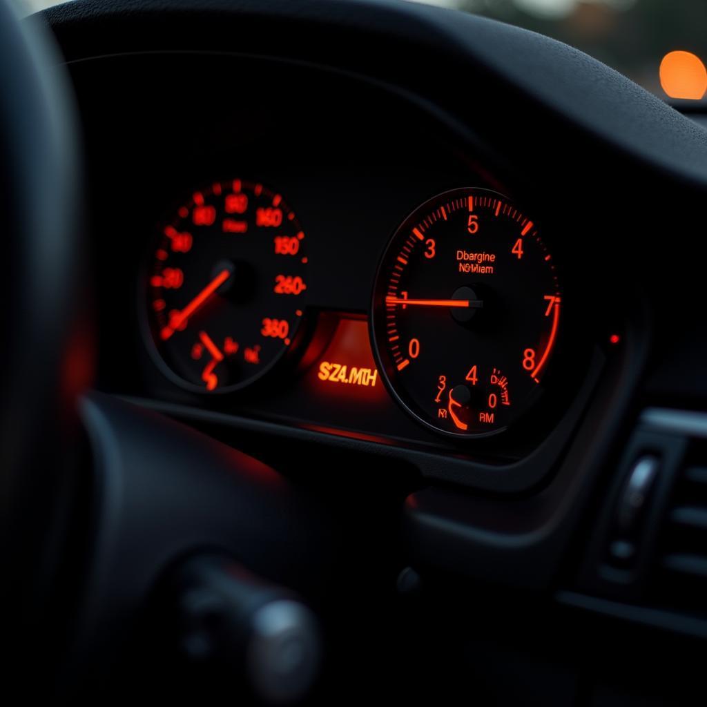 BMW dashboard displaying airbag warning light