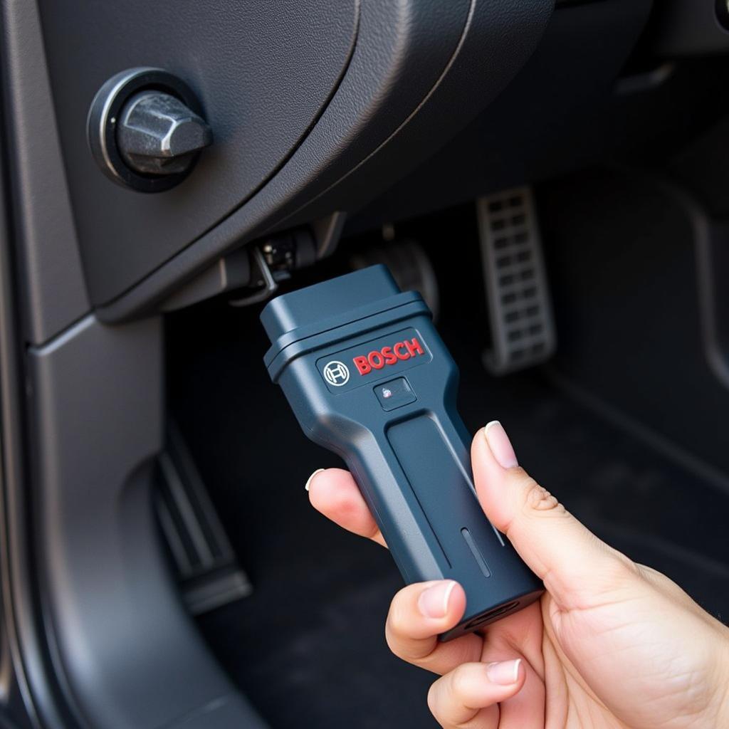 Bosch Scan Tool Plugin Connected to OBD Port