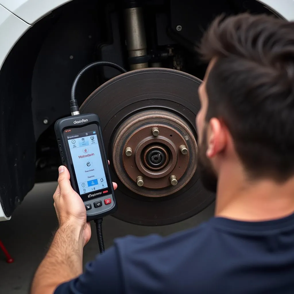 Using a brake bleeding scan tool to diagnose and bleed brakes on a modern vehicle