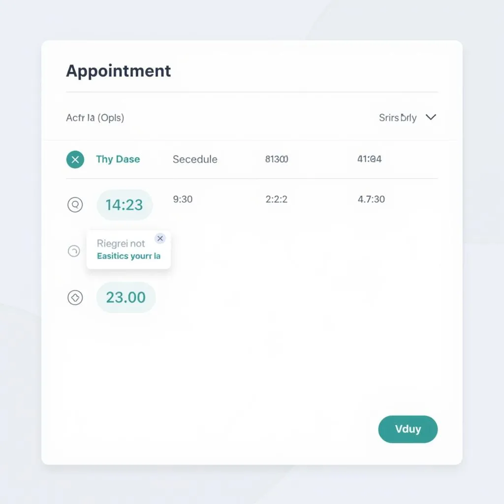 Screenshot of a user-friendly online appointment scheduling interface on a computer screen.