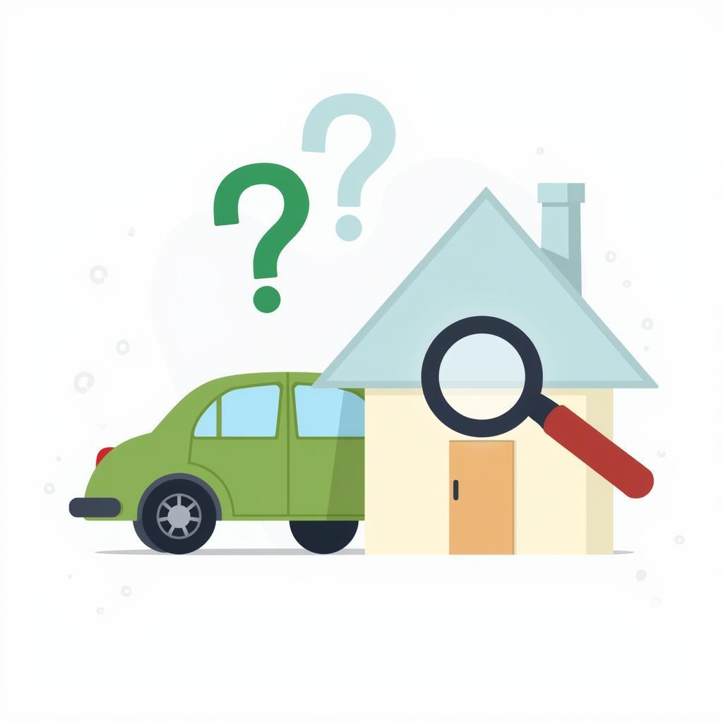 Car and Home Insurance Illustration