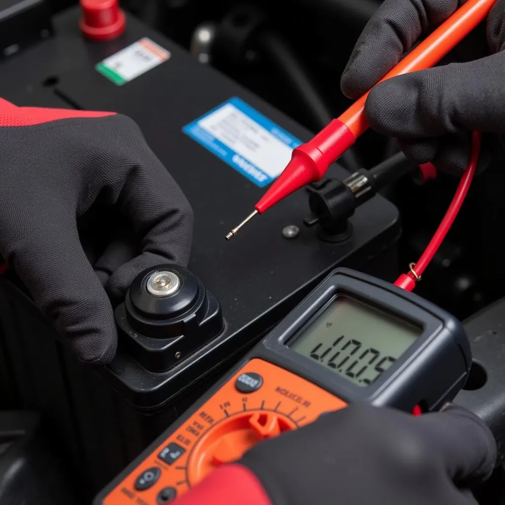 Testing car battery voltage