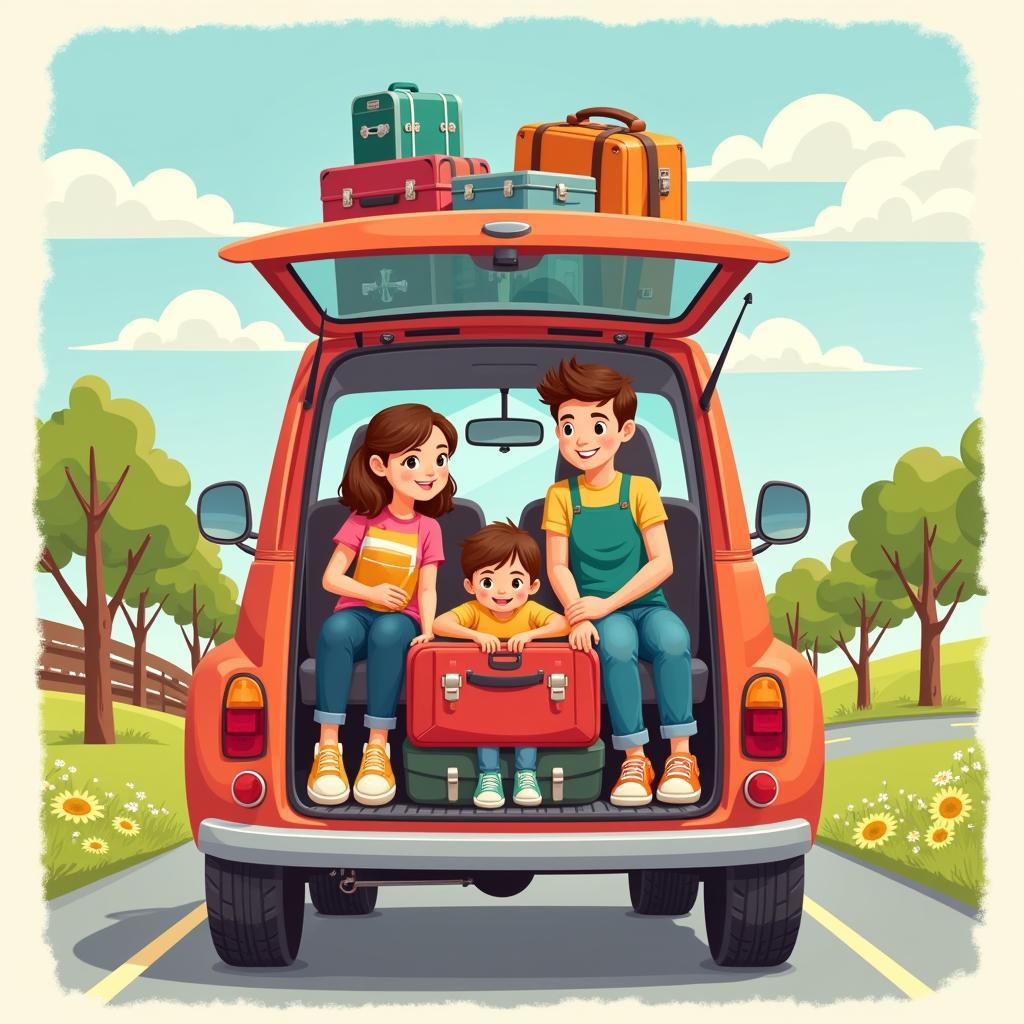 Car Carrying Passengers and Cargo: A Family Trip