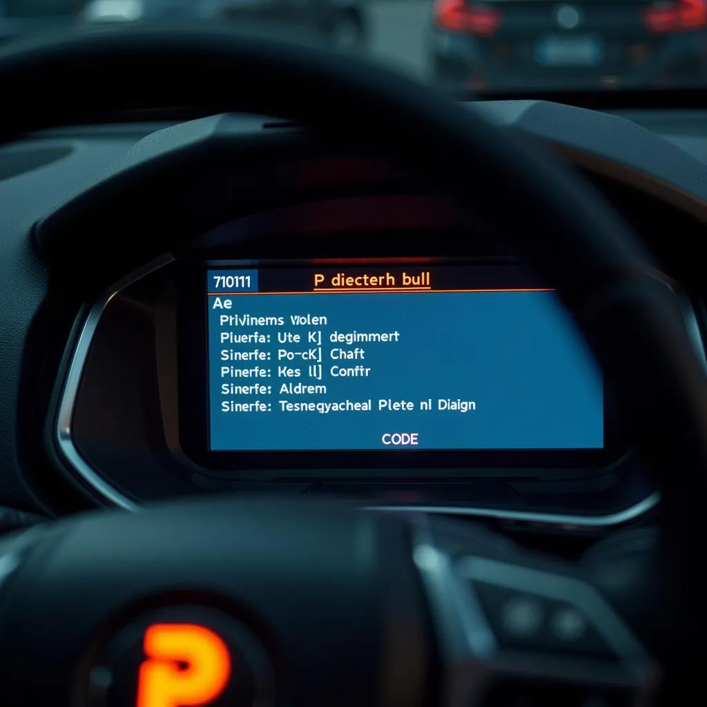 Car Diagnostic Scanner Showing Bull Code