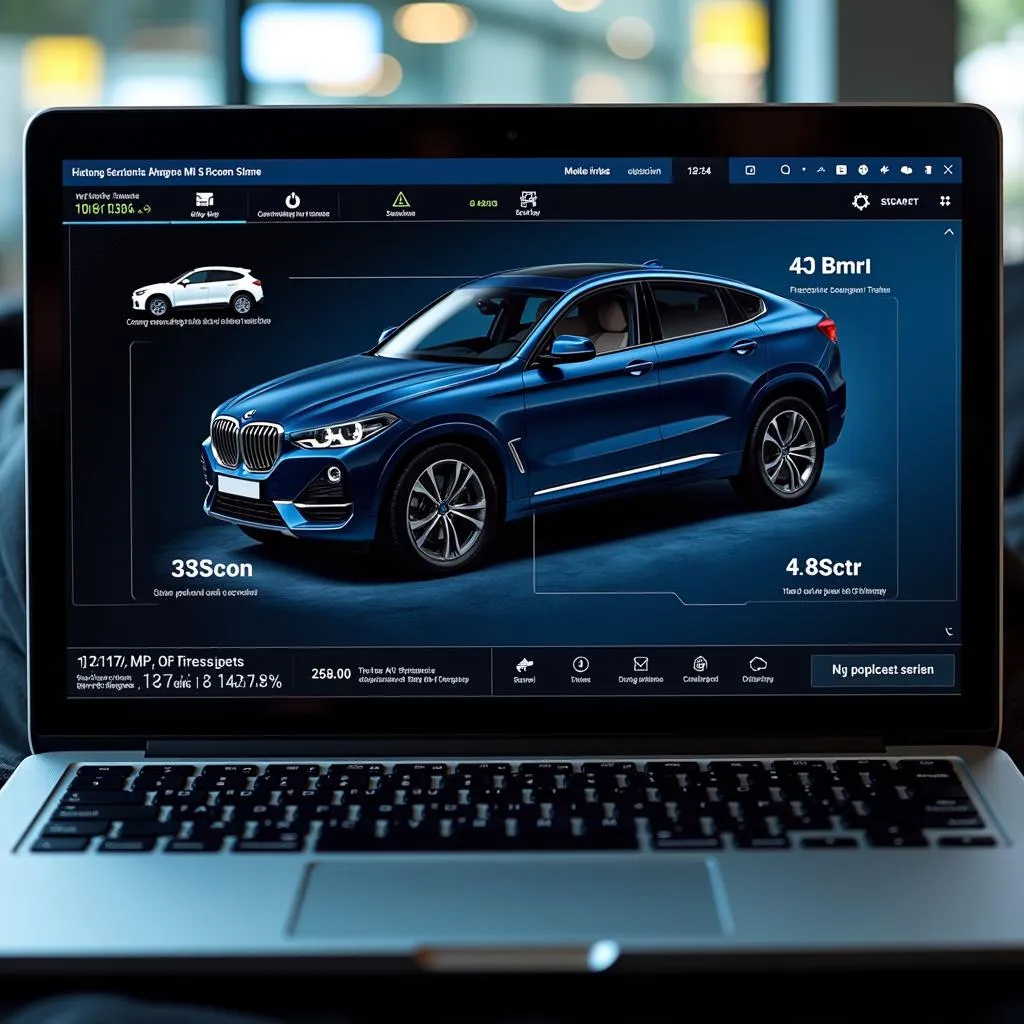 Car Diagnostic Software Displayed on Laptop