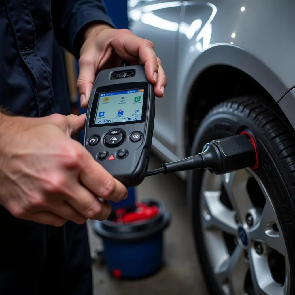 Mechanic Using Diagnostic Tool