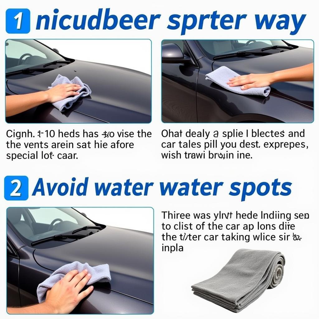 Drying a car with a microfiber towel