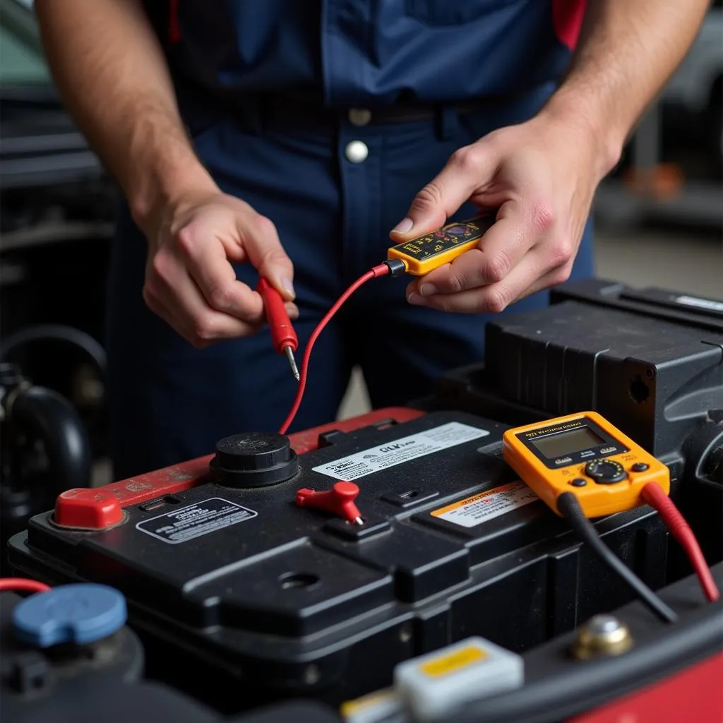 Mechanic Checking Car Electrical System