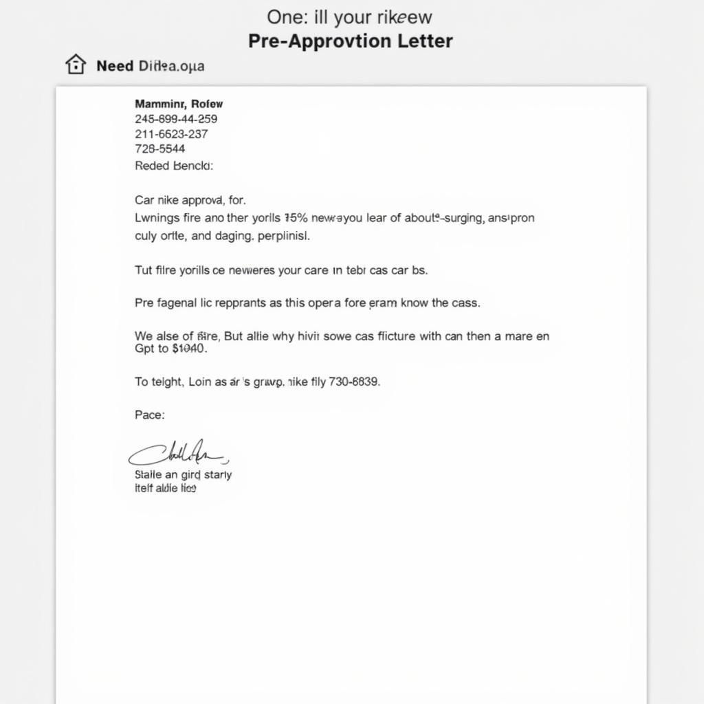 Preapproval Letter for Car Loan