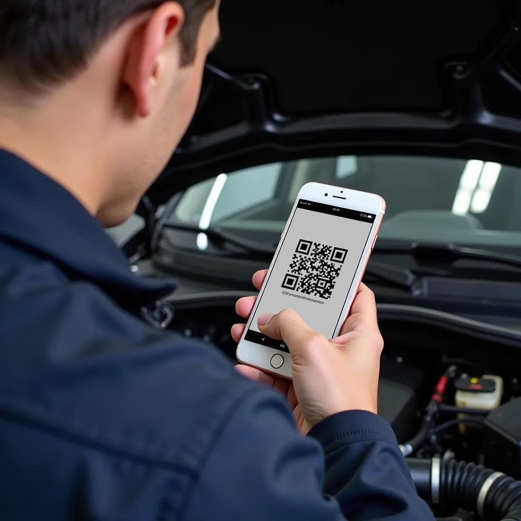 QR Code Under Car Hood