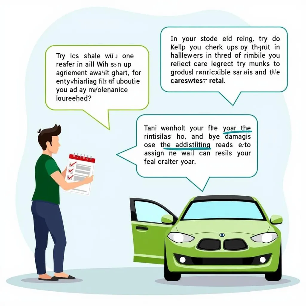 Reviewing Car Rental Agreement and Inspection Checklist