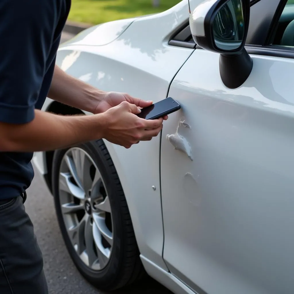 Inspecting a Rental Car for Damage