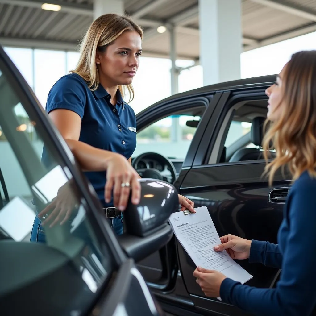 Inspecting a Rental Car at Sky Harbor