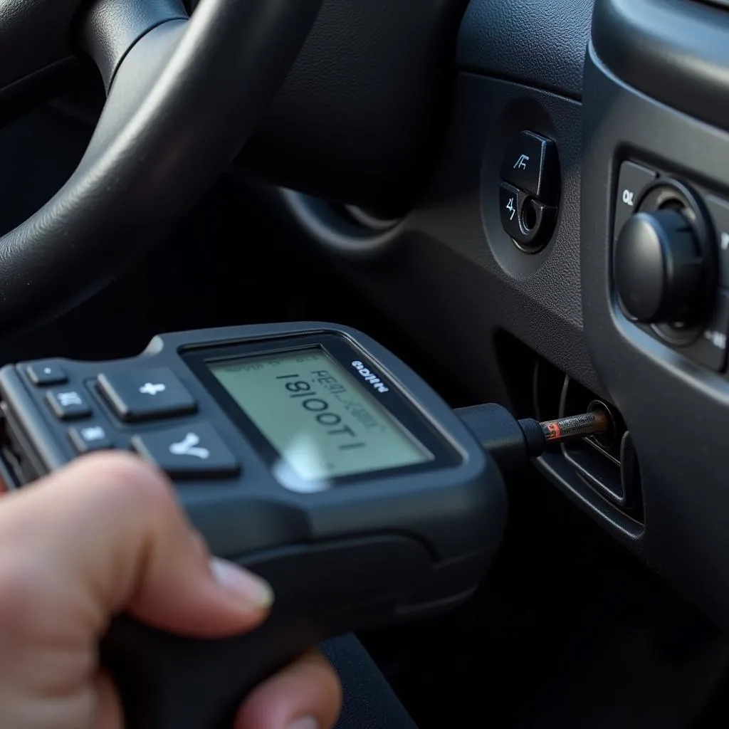 Car Scanner Connected to a Vehicle's OBD-II Port