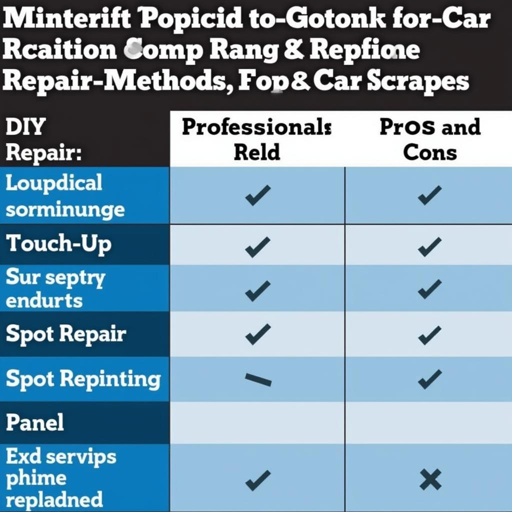 Car scrape repair cost comparison