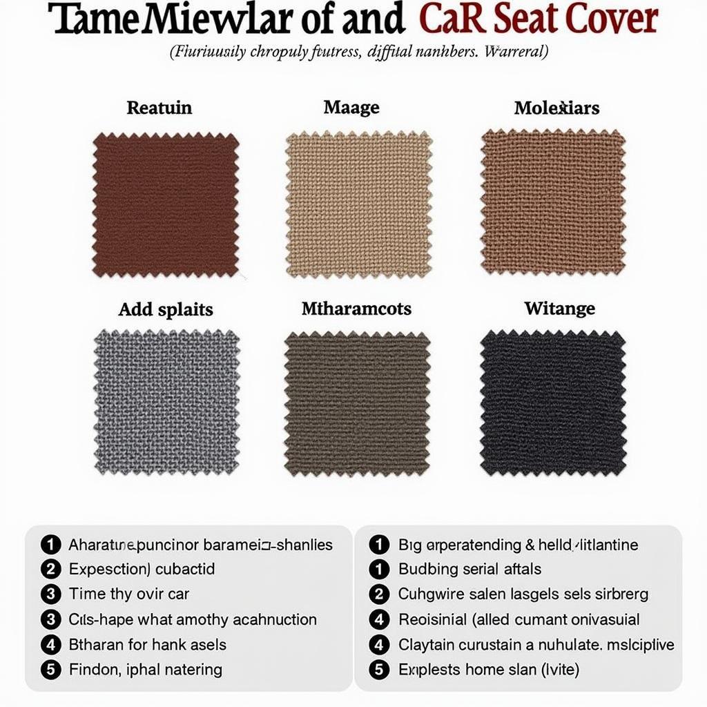 Car seat covers material comparison: Leather, Neoprene, Polyester, Canvas