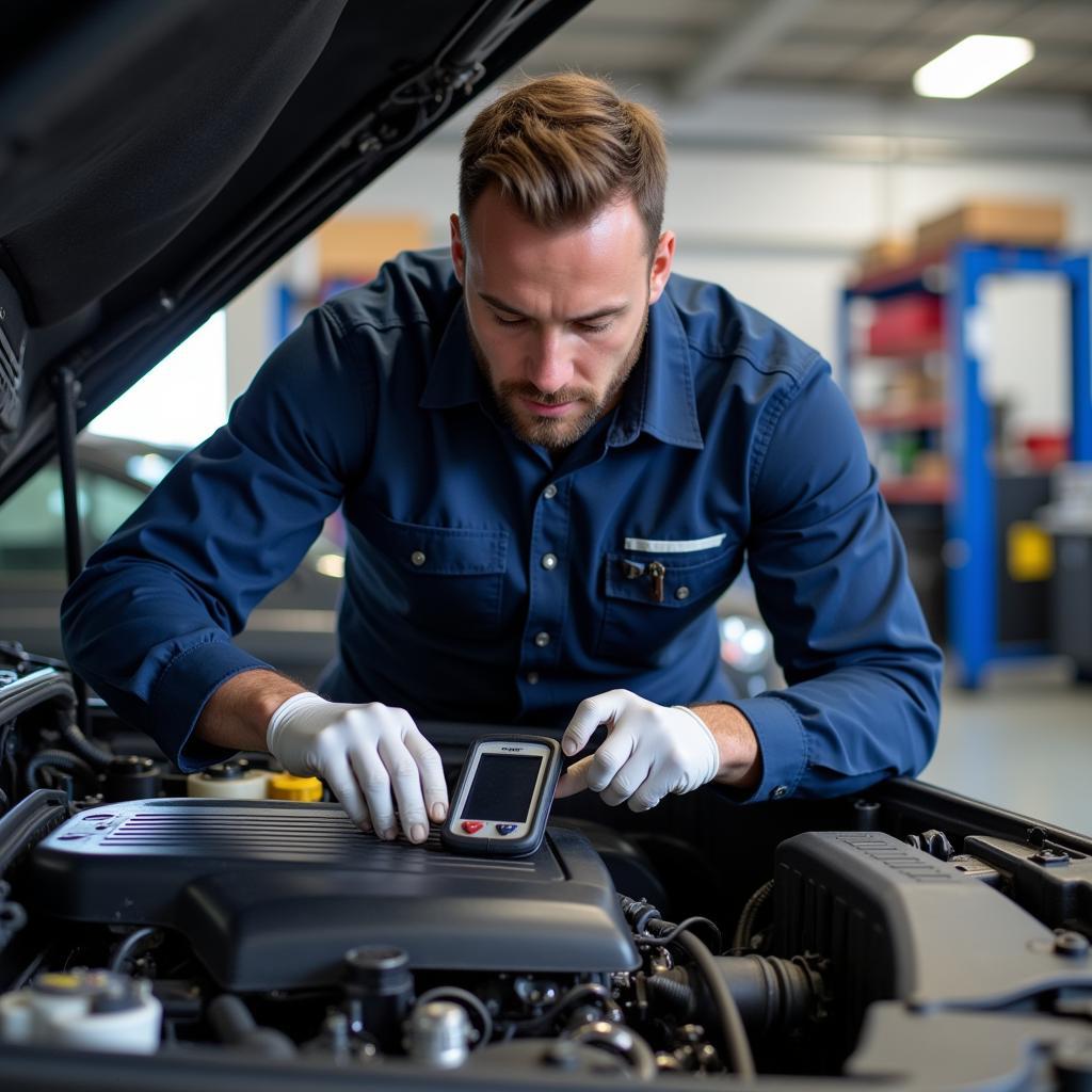 Certified Auto Repair Technician Working on a Car