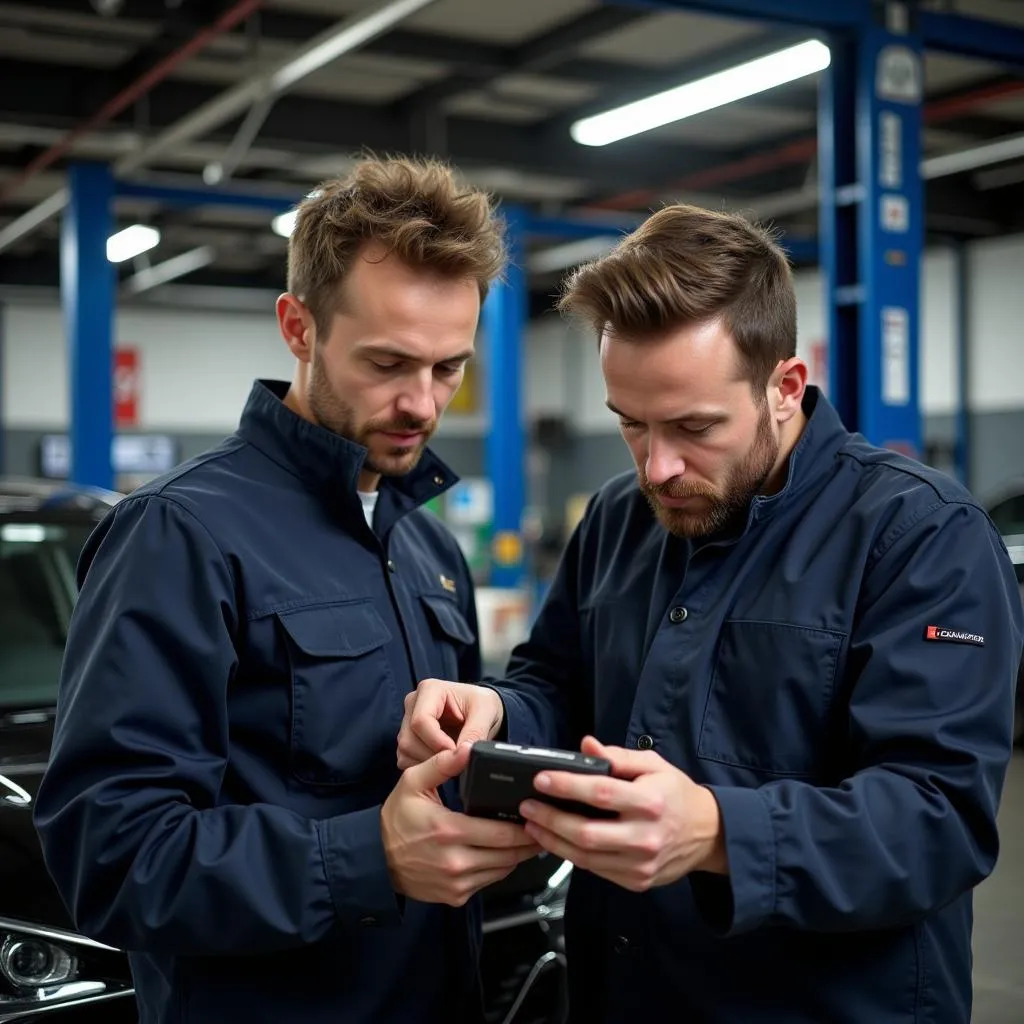 ASE-Certified Technician Inspecting an Airbag Module